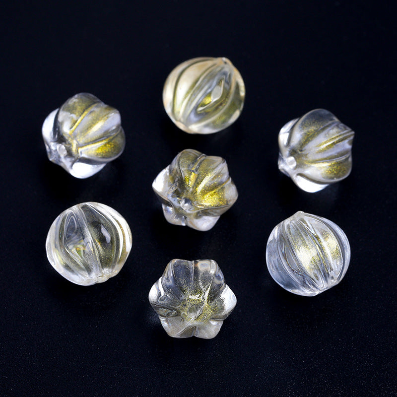 Wholesale 50pcs/pack 10mm Magic Color Glass Pumpkin Lantern Crystal Glass Beads